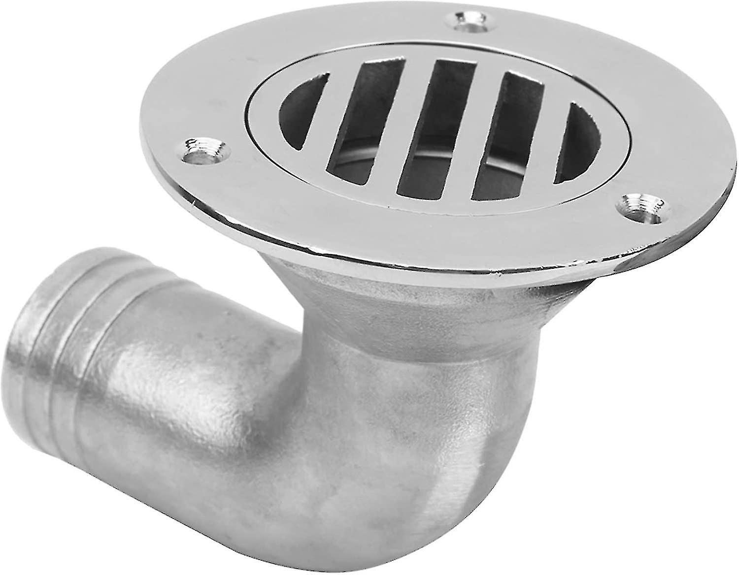 Stainless Steel Marine Flush Drain 90 Degree Boat Floor Deck Water Drain38mm