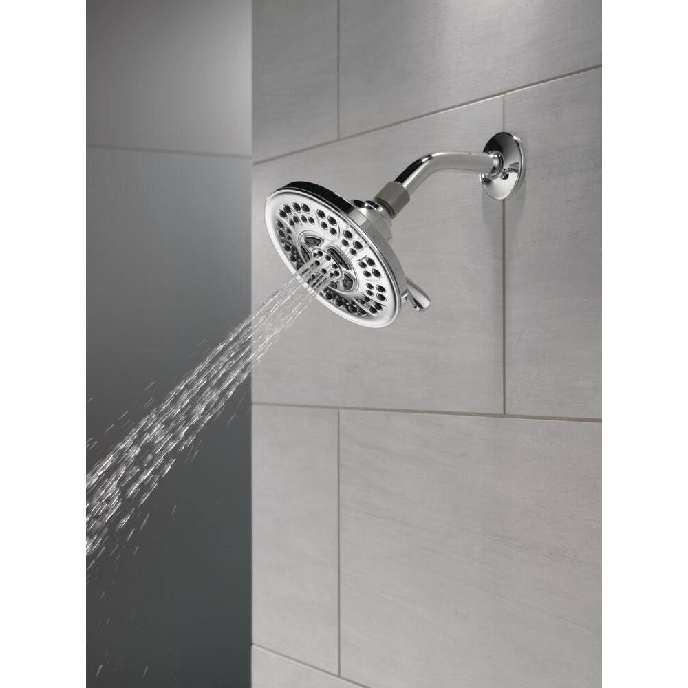 Delta 8-Spray Patterns 1.75 GPM 6 in. Wall Mount Fixed Shower Head in Chrome 75899