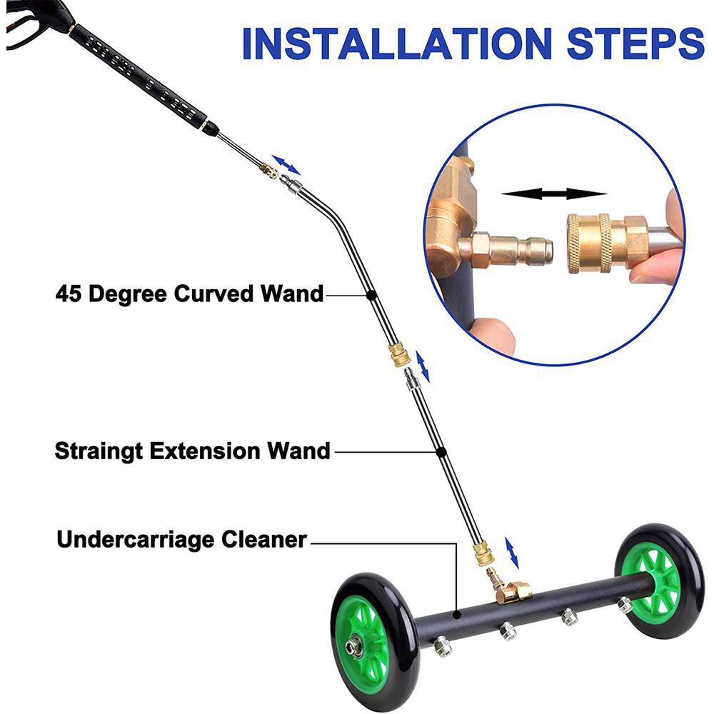 EVEAGE 16 in. Pressure Washer Water Broom for Cleaning Surfaces female to Male B89-L7D9