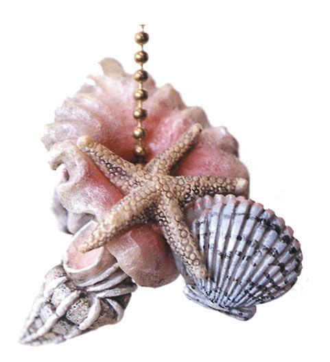 Starfish Seashells Sea Shell Beach Ceiling Fan or Light Pull Chain