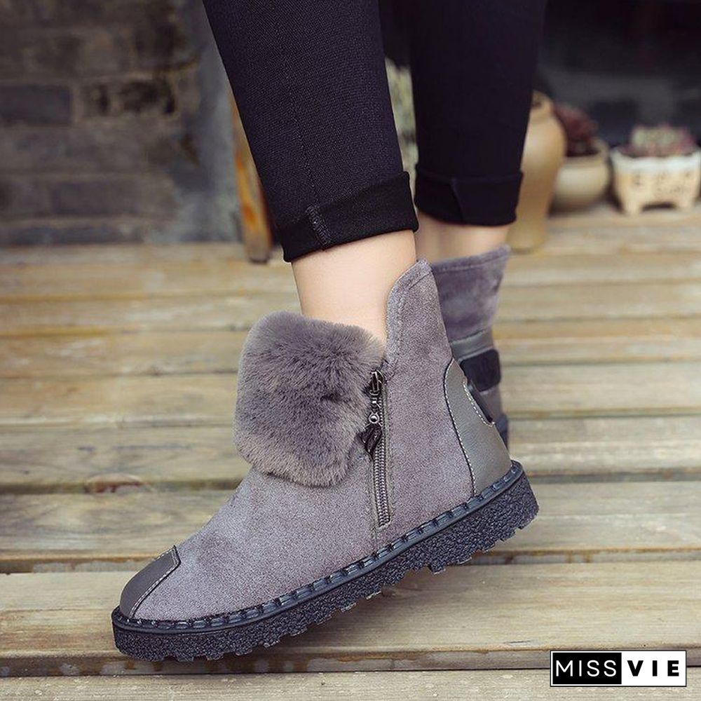 Zipper Platform Outdoor Suede Boots