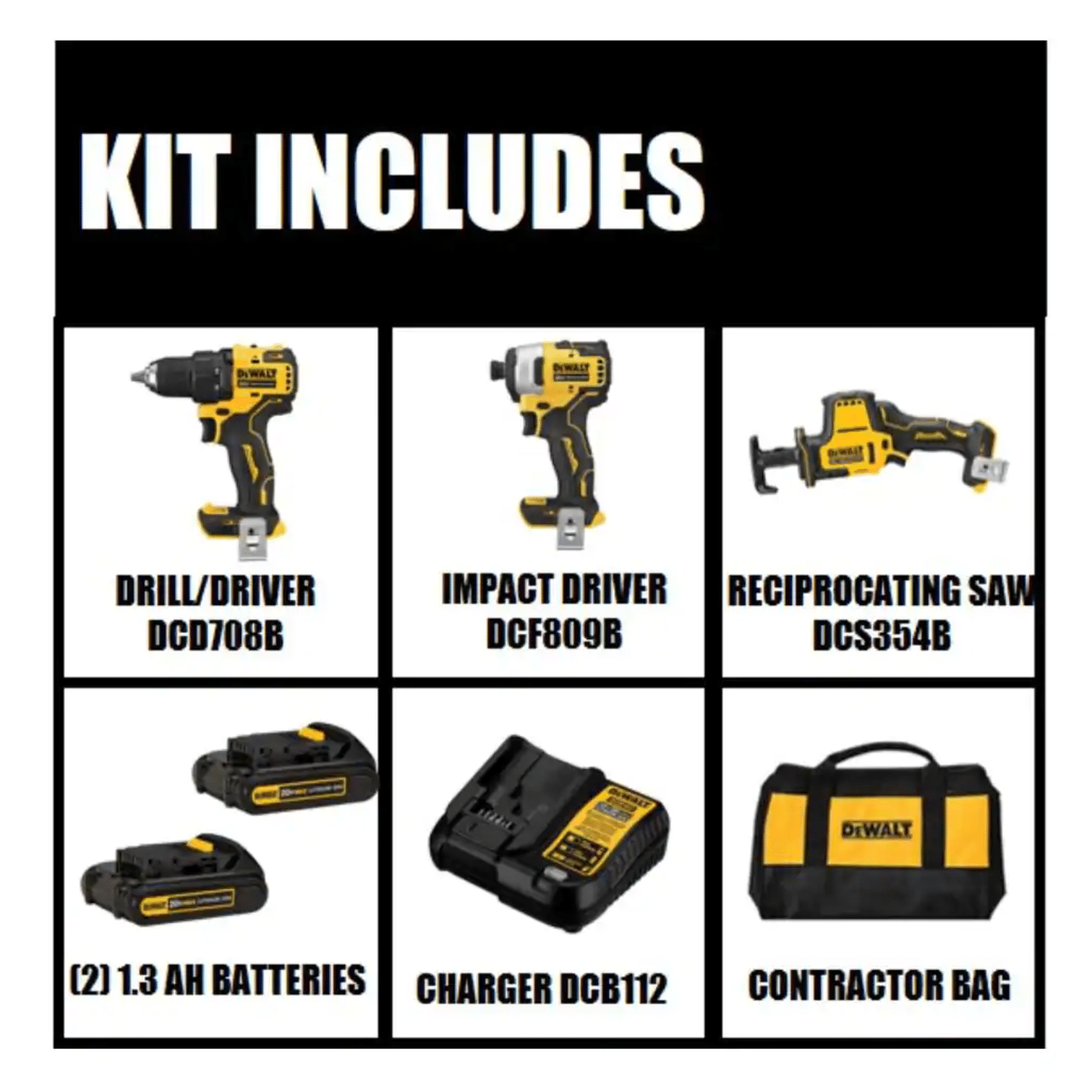 Dewalt Atomic 20-Volt MAX Cordless Brushless Compact Drill/Impact Combo Kit (2-Tool) with Atomic Compact Reciprocating Saw (DCK278C2W369B)