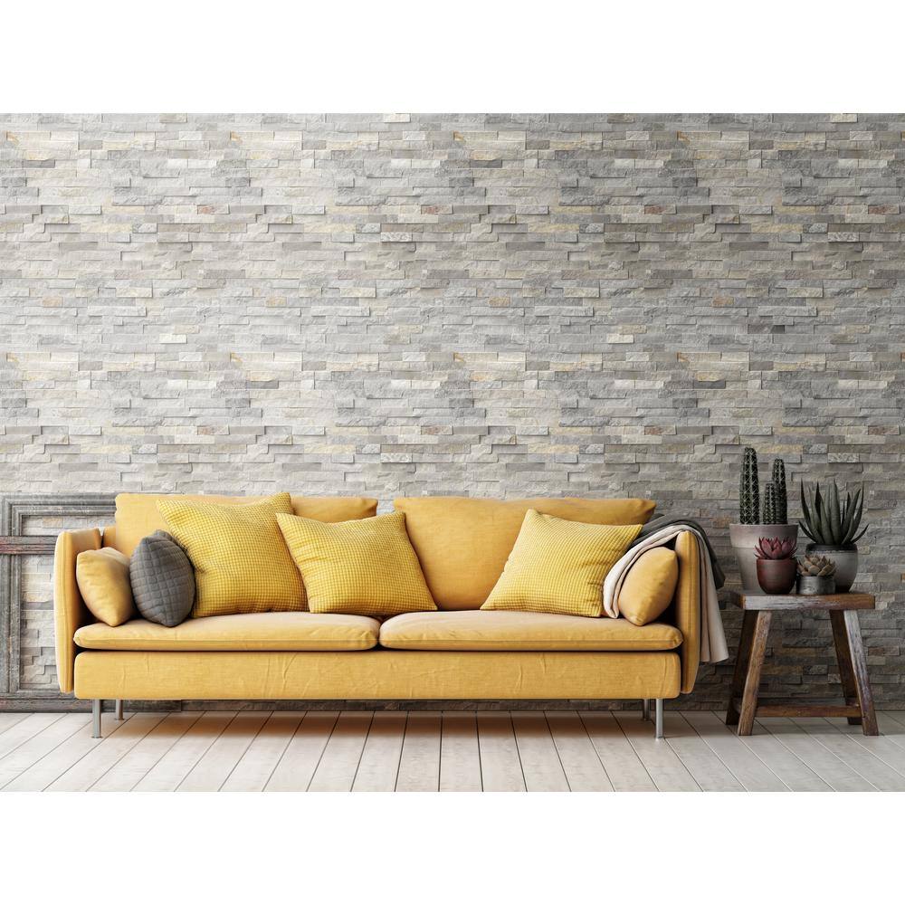 MSI Sunset Silver Ledger Panel 6 in. x 24 in. Textured Quartz Wall Tile (6 sq. ft.Case) LPNLQSUNSIL624C