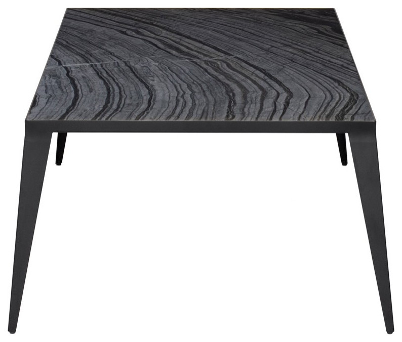 Caruso Coffee Table black marble top matte black   Midcentury   Coffee Tables   by Virgil Stanis Design  Houzz