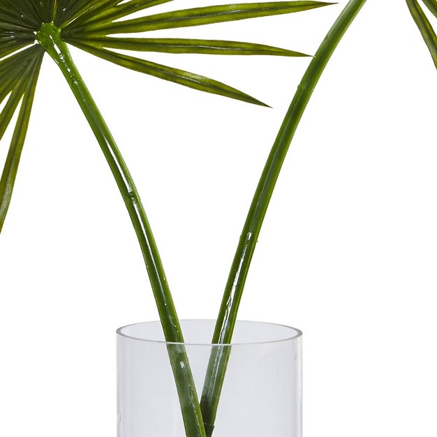 X 40 Artificial Fan Palm Arrangement In Glass Vase - Nearly Natural