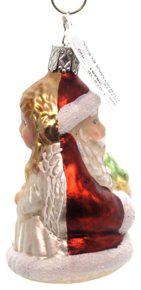 Inge Glas CHRISTMAS ELEGANCE Glass Santa Angel Ornament Tree 107816   Contemporary   Christmas Ornaments   by Story Book Kids Inc  Houzz