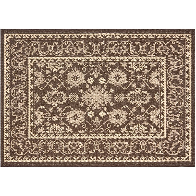 Safavieh Courtyard Adobe Framed Floral Indoor Outdoor Rug