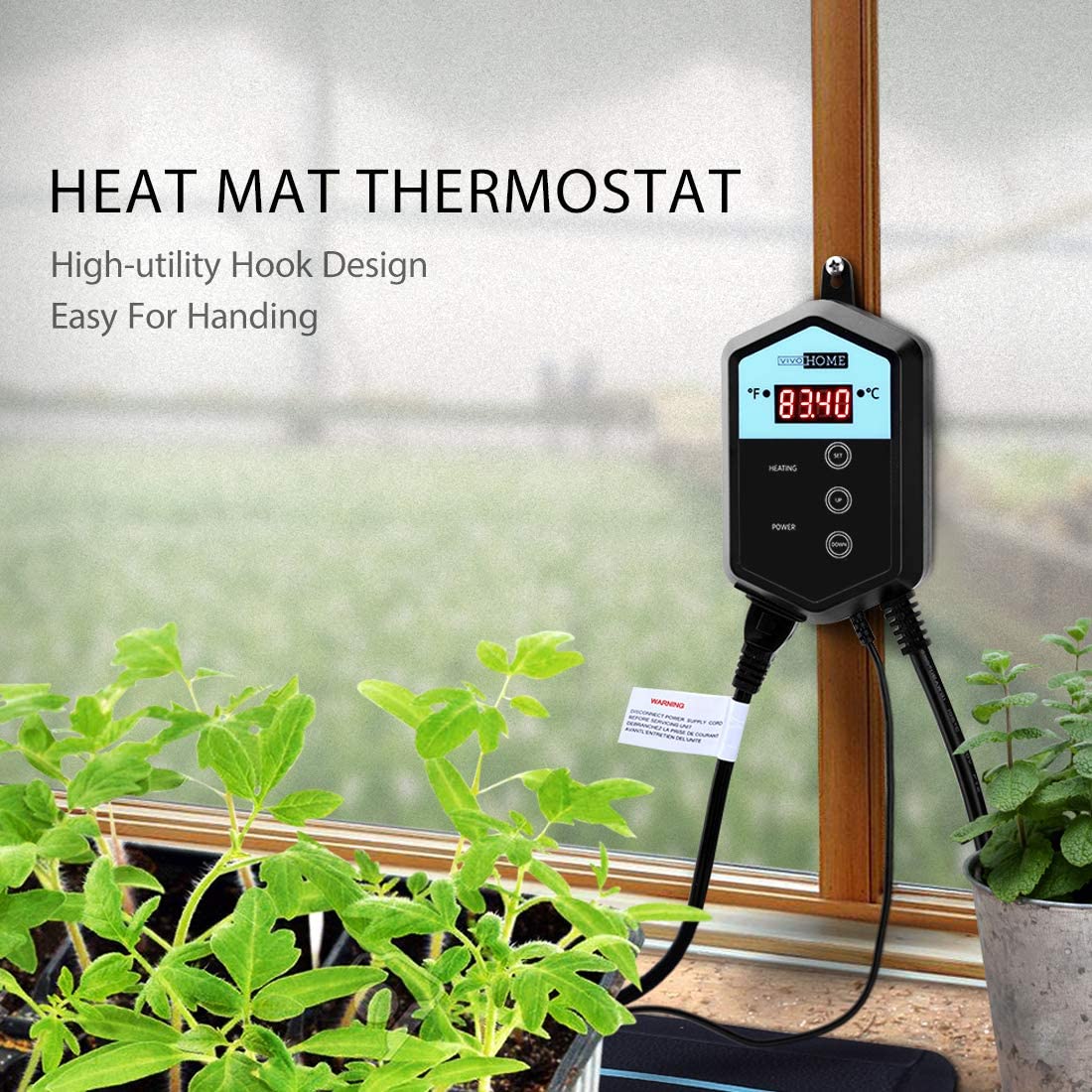 VIVOHOME Digital Thermostat Controller for Seedling Heat Mat