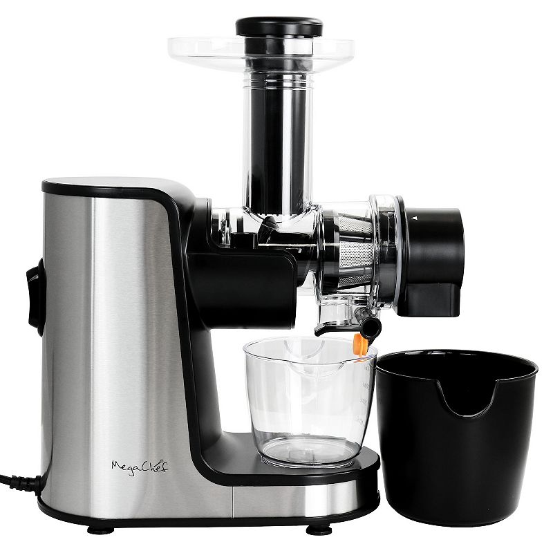 MegaChef Pro Masticating Slow Juicer Extractor with Reverse Function， Cold Press Juicer Machine with Quiet Motor