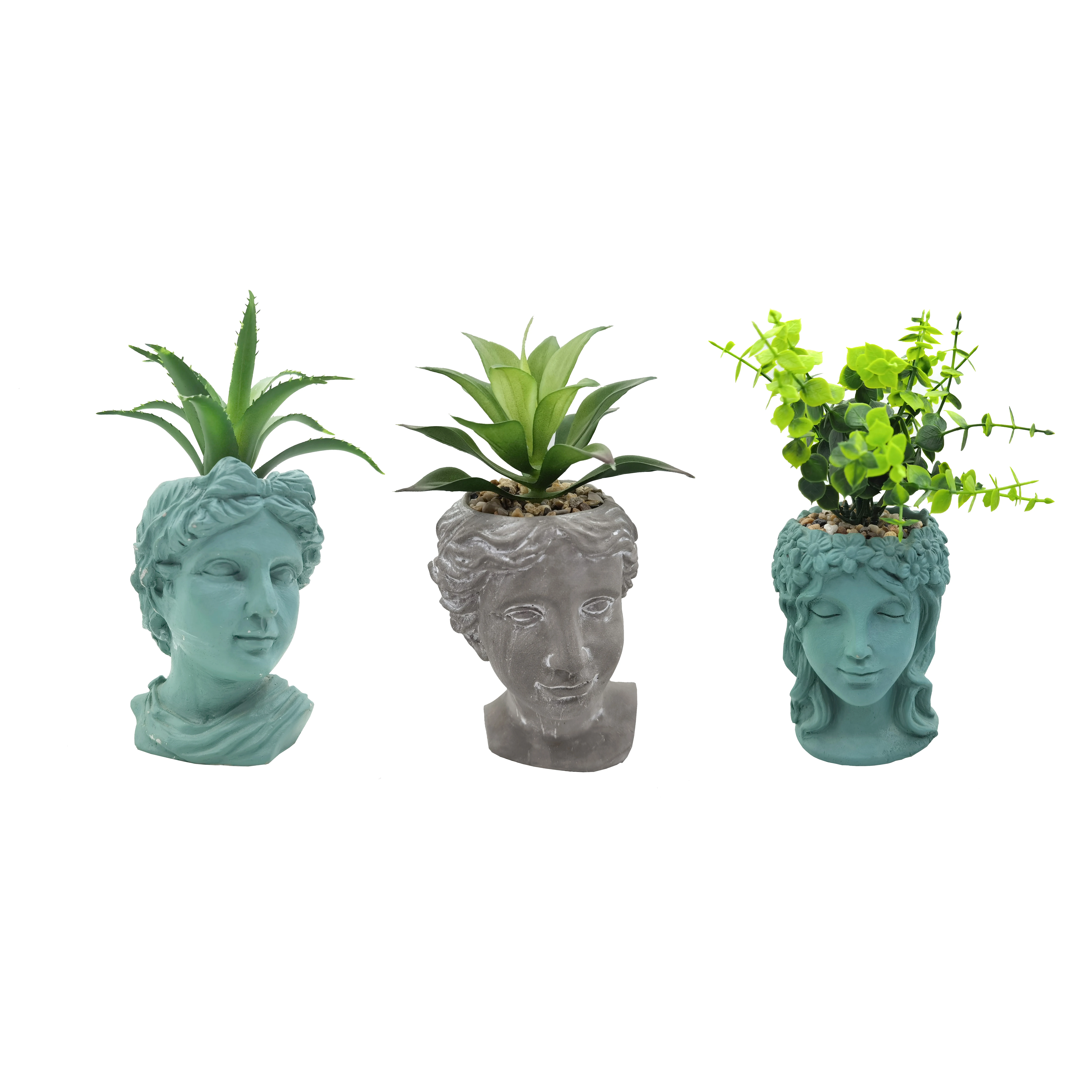 Custom Figure Sculpture Cement Artificial Flowers Plant Pots Garden Supplies for Garden Decor