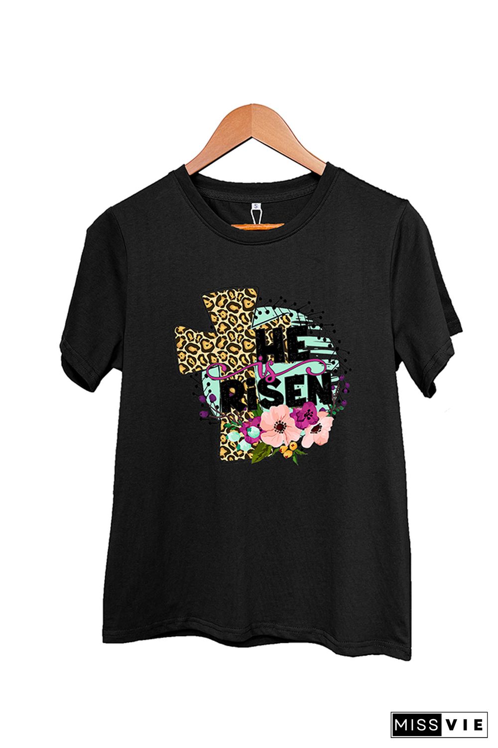 He Is Risen Easter Short Sleeve Graphic Tee Wholesale