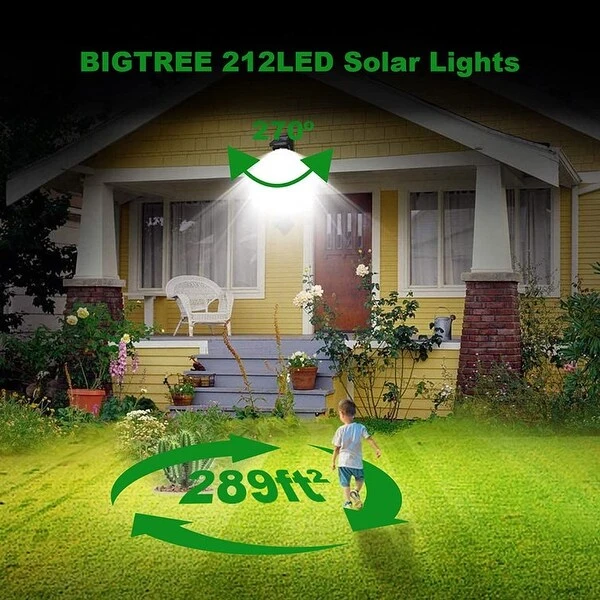 2pk Solar 212 Led Security Mount Motion Sensor, 180° Wide Range Light