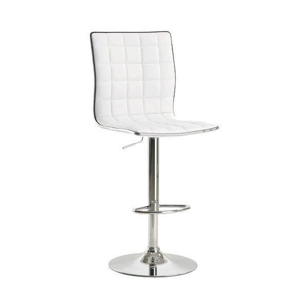 Waffle Adjustable Swivel Bar Stool， White ，Set of 2 - 48 H x 24.25 W x 18.5 L Inches