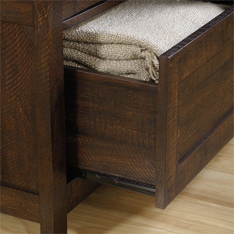 Sauder Storage Cabinet, Rustic Walnut Finish