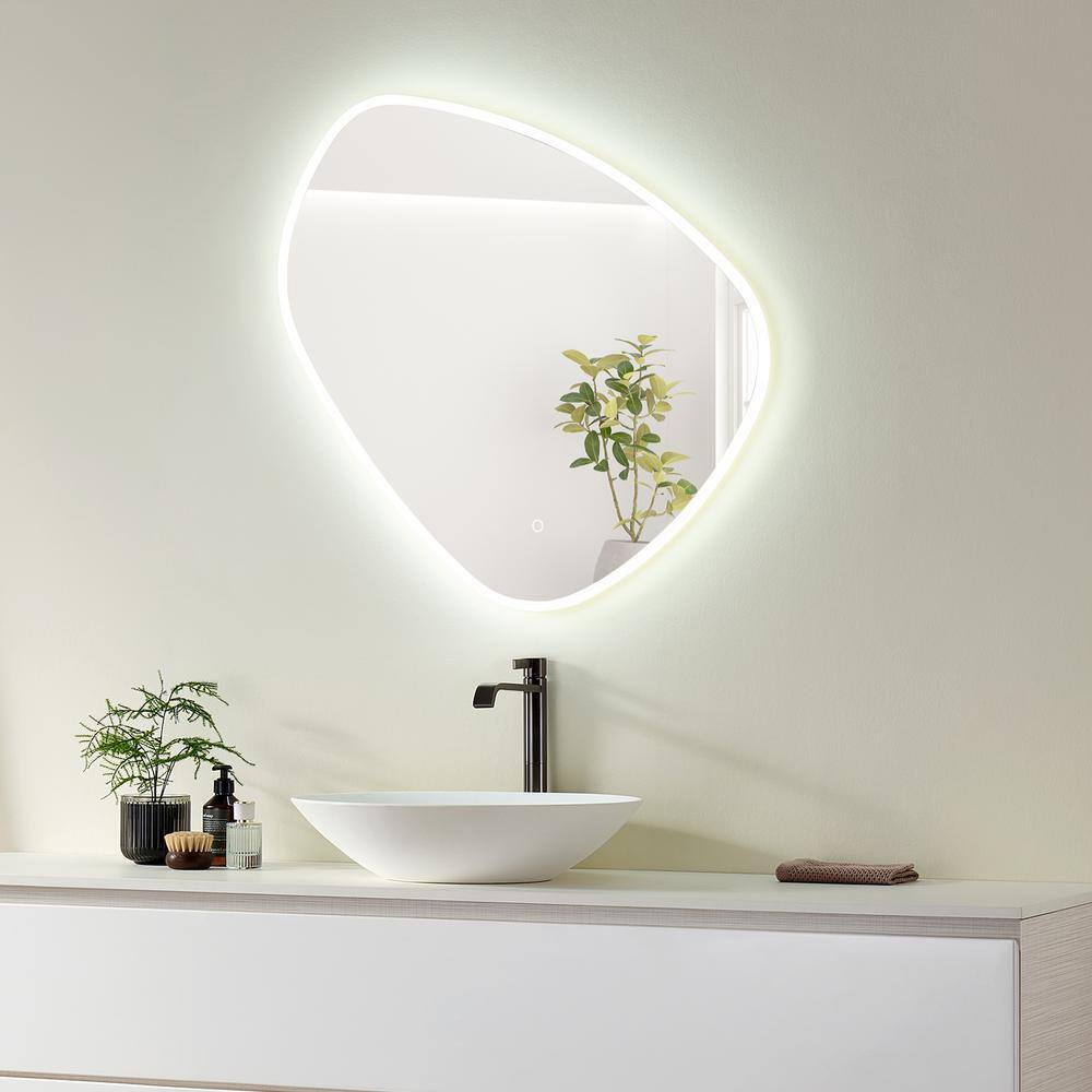 Altair Rasso 47 in. W x 46 in. H Large NoveltySpecialty Frameless LED Light Wall Bathroom Vanity Mirror in Clear Glass 762047-LED-NF