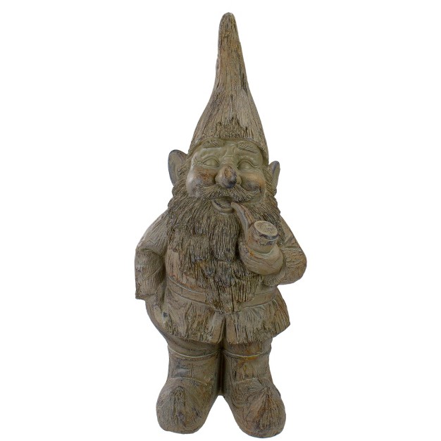 Gray Standing Gnome Outdoor Garden Statue