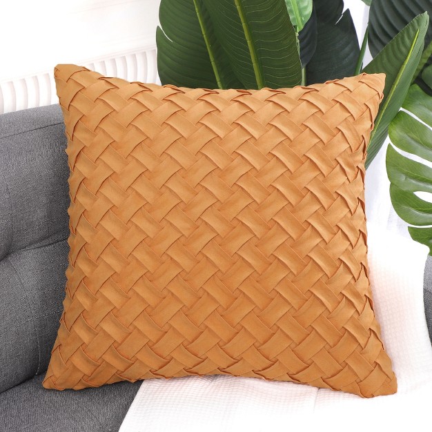 X 18 quot Polyester Stylish Basket Weave Pattern Decorative Pillow Cover Piccocasa