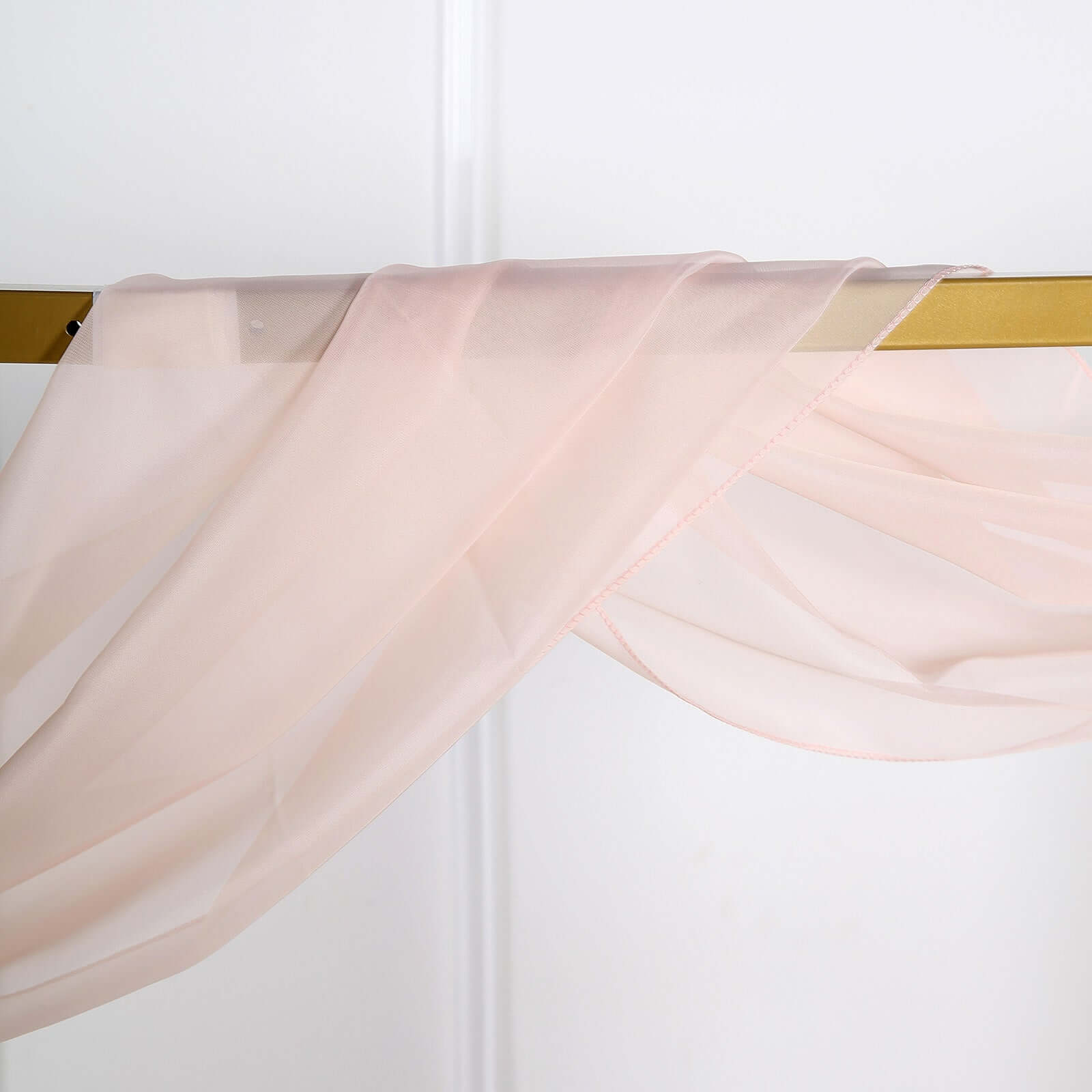 Blush Sheer Organza Wedding Arch Draping Fabric, Long Curtain Backdrop Window Scarf Valance 18ft