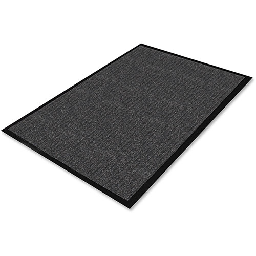 Genuine Joe Vinyl Backed Vinyl Floor Mat | 4' x 6'， Charcoal | GJO55461