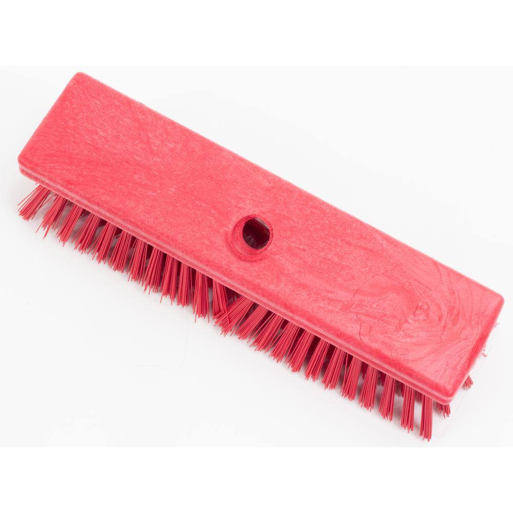 CFS Brands Sparta 10 in. Red Polypropylene Deck Scrub Brush (6-Pack) 41722EC05