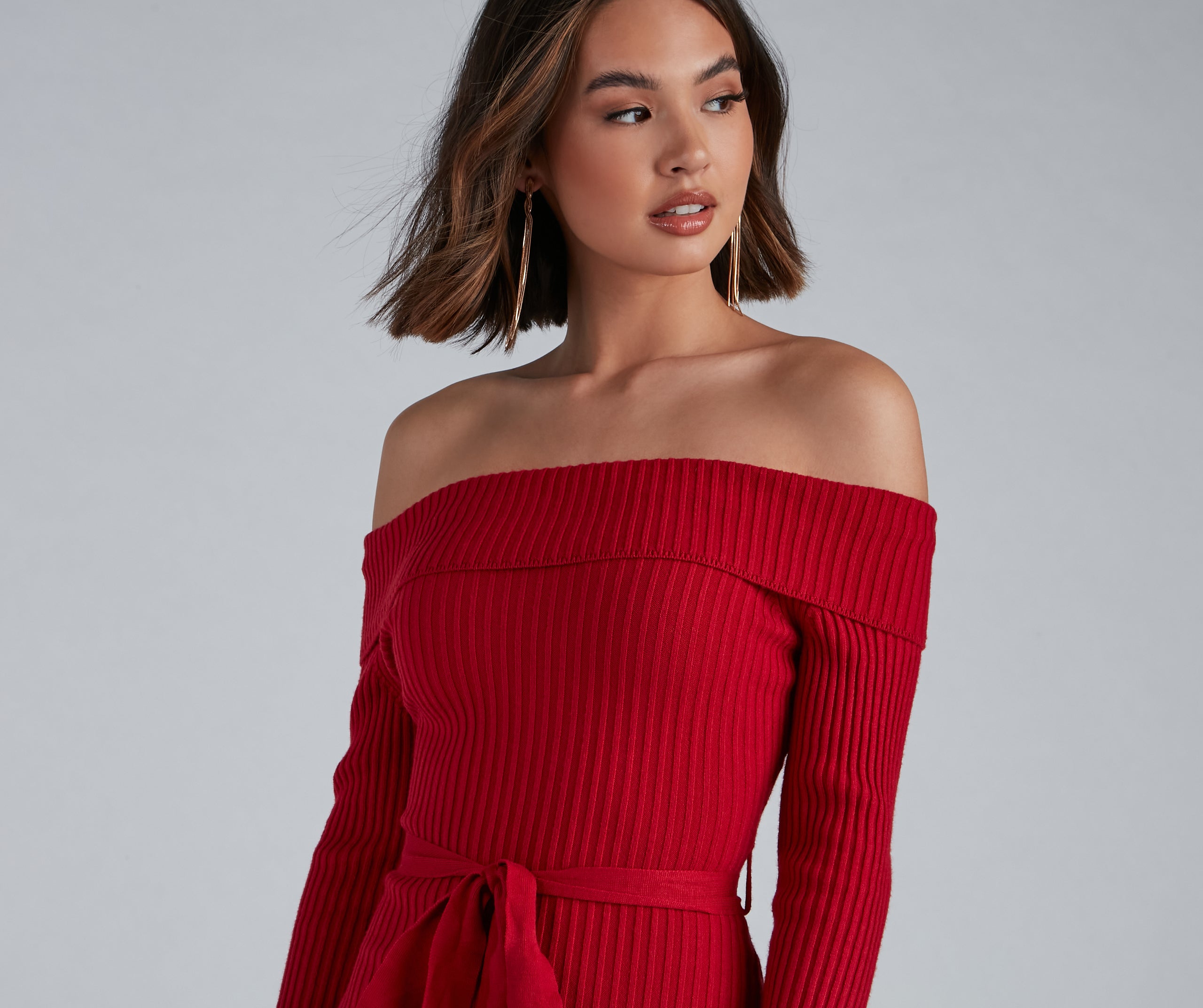 Wrap Me In Glam Ribbed Mini Dress