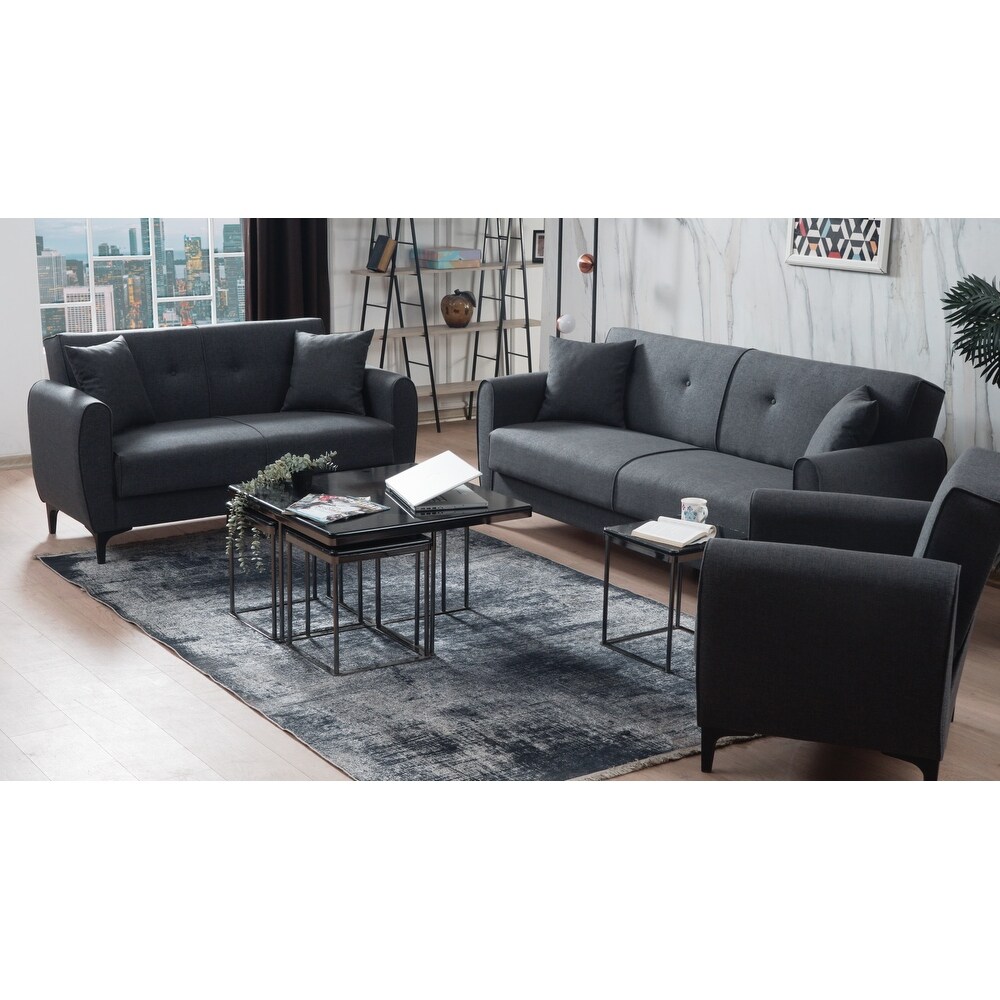 Leksena 3 Pieces Living Room Sets 1 Sofa 1 Loveseat 1 Chair