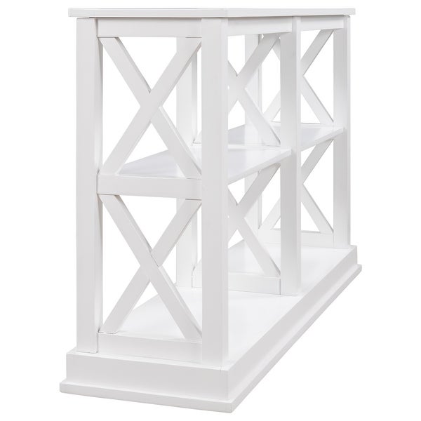 Console Table with 3-Tier Open Storage Spaces and 