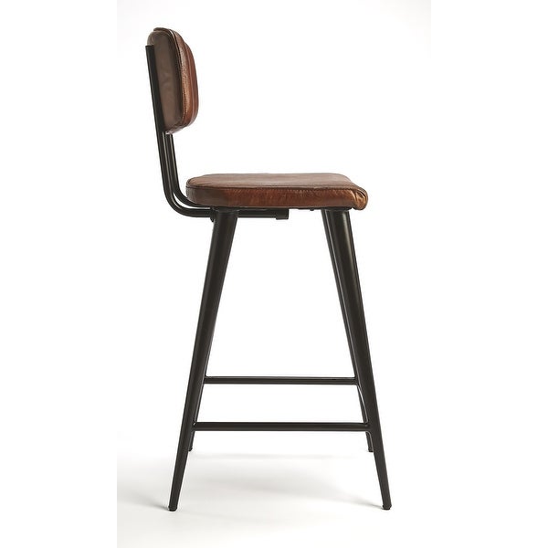 Butler Saddle Brown Leather Counter Stool