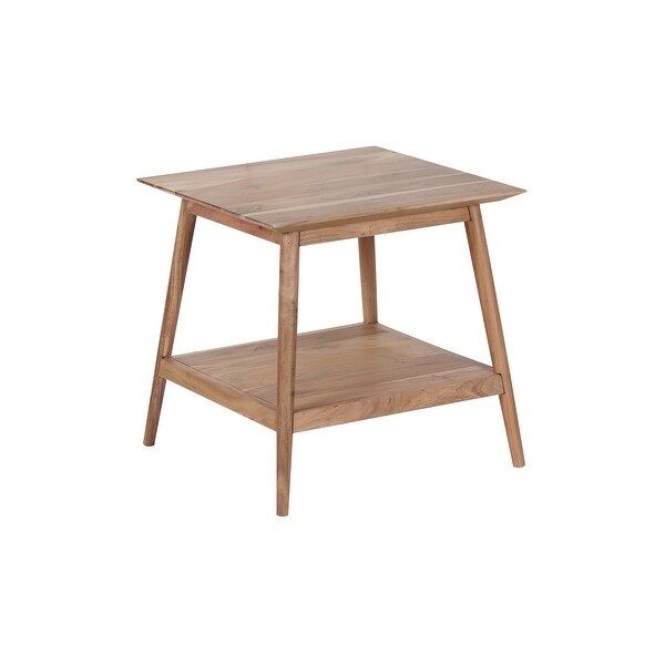 Porter Designs Portola Transitional Solid Acacia Wood End Table， Natural