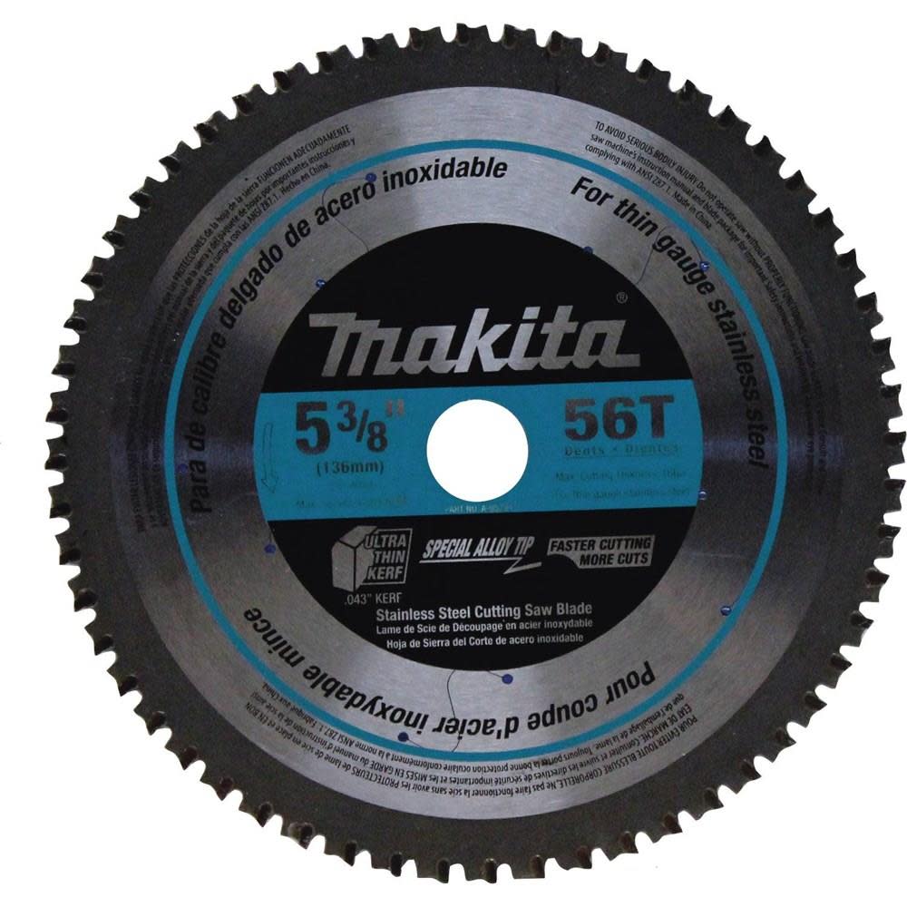 Makita 5-3/8 in. 56T Carbide-Tipped Metal Cutting Blade Stainless Steel A-95794 from Makita