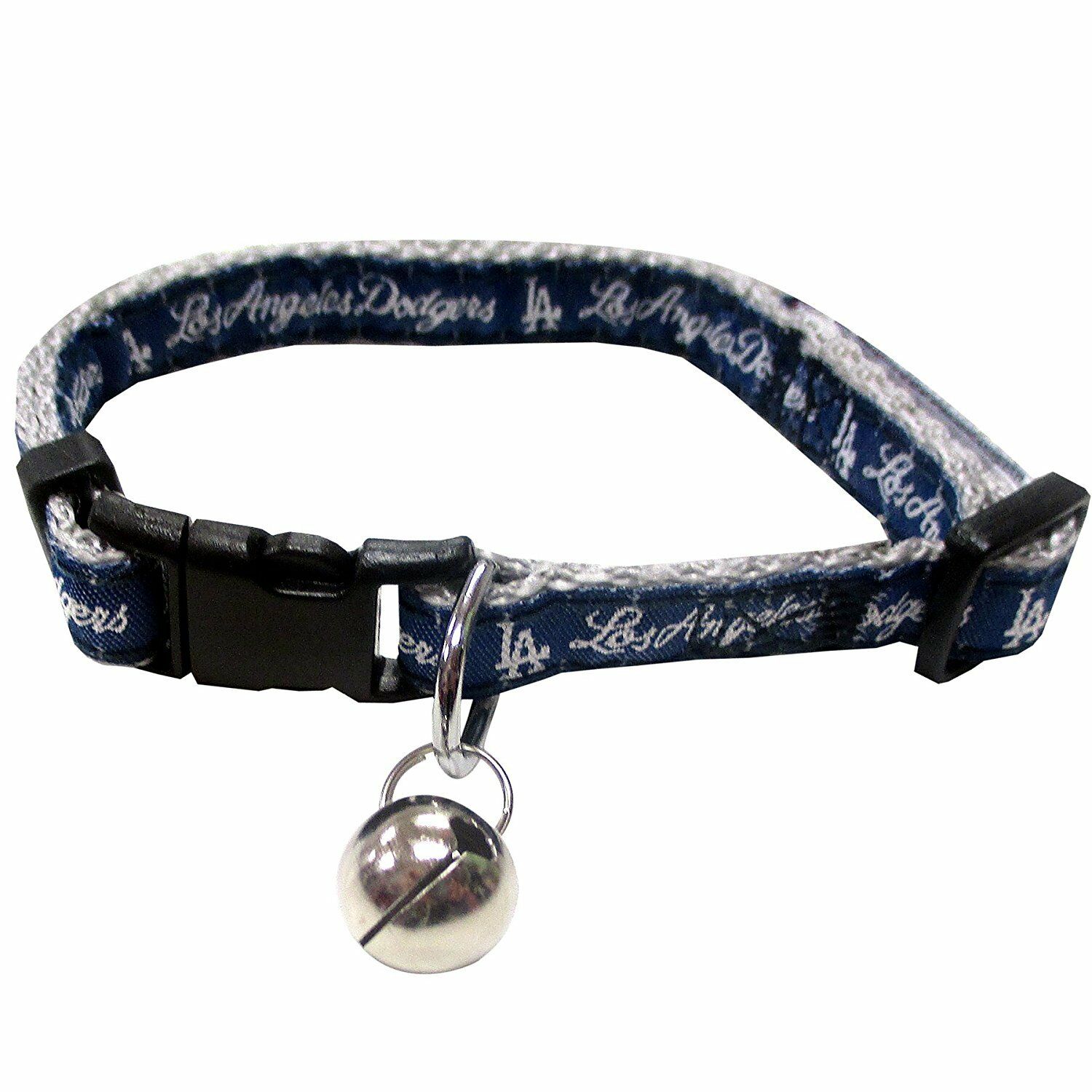 Pets First MLB Los Angeles Dodgers Adjustable， Breakaway Cat Collar， Durable Nylon with Jingle Bell in 29 MLB teams