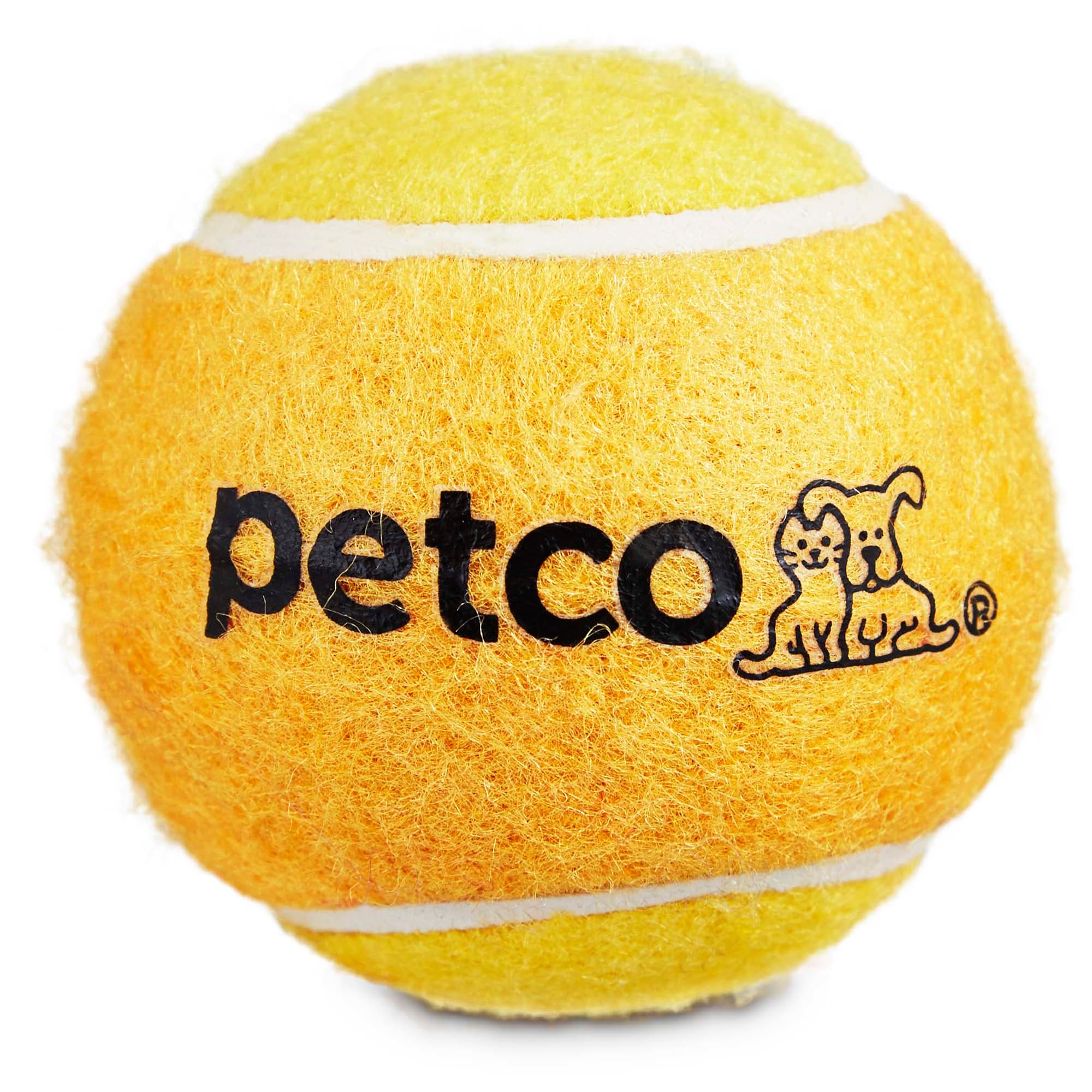 Petco Assorted Tennis Ball Dog Toy in Yellow， 2.5