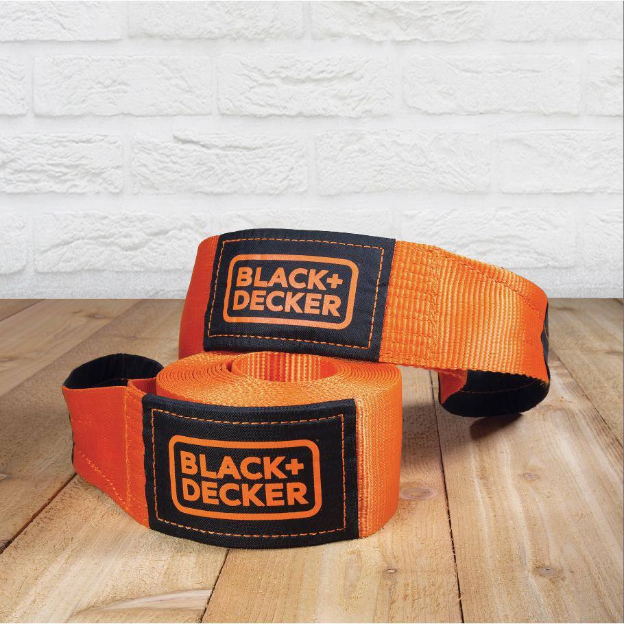 BLACK+DECKER 4 in. x 30 ft. Heavy-Duty Recovery Strap Rope 20000 lbs. Break Strength BD1003