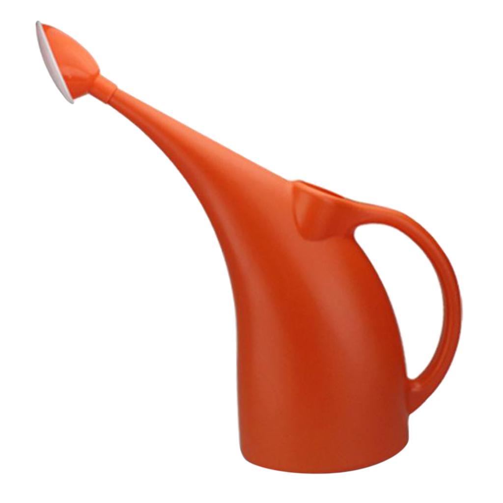 Large Capacity Long Mouth Garden Watering Can Water Sprinkler - 3L Orange with Rose