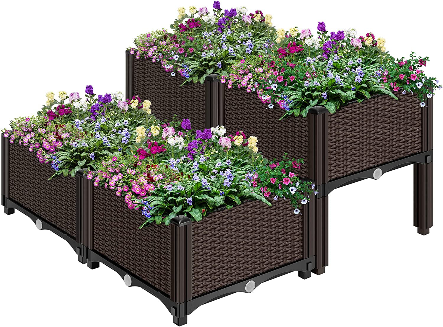 VIVOHOME Elevated Plastic Raised Garden Planter Kit, 17