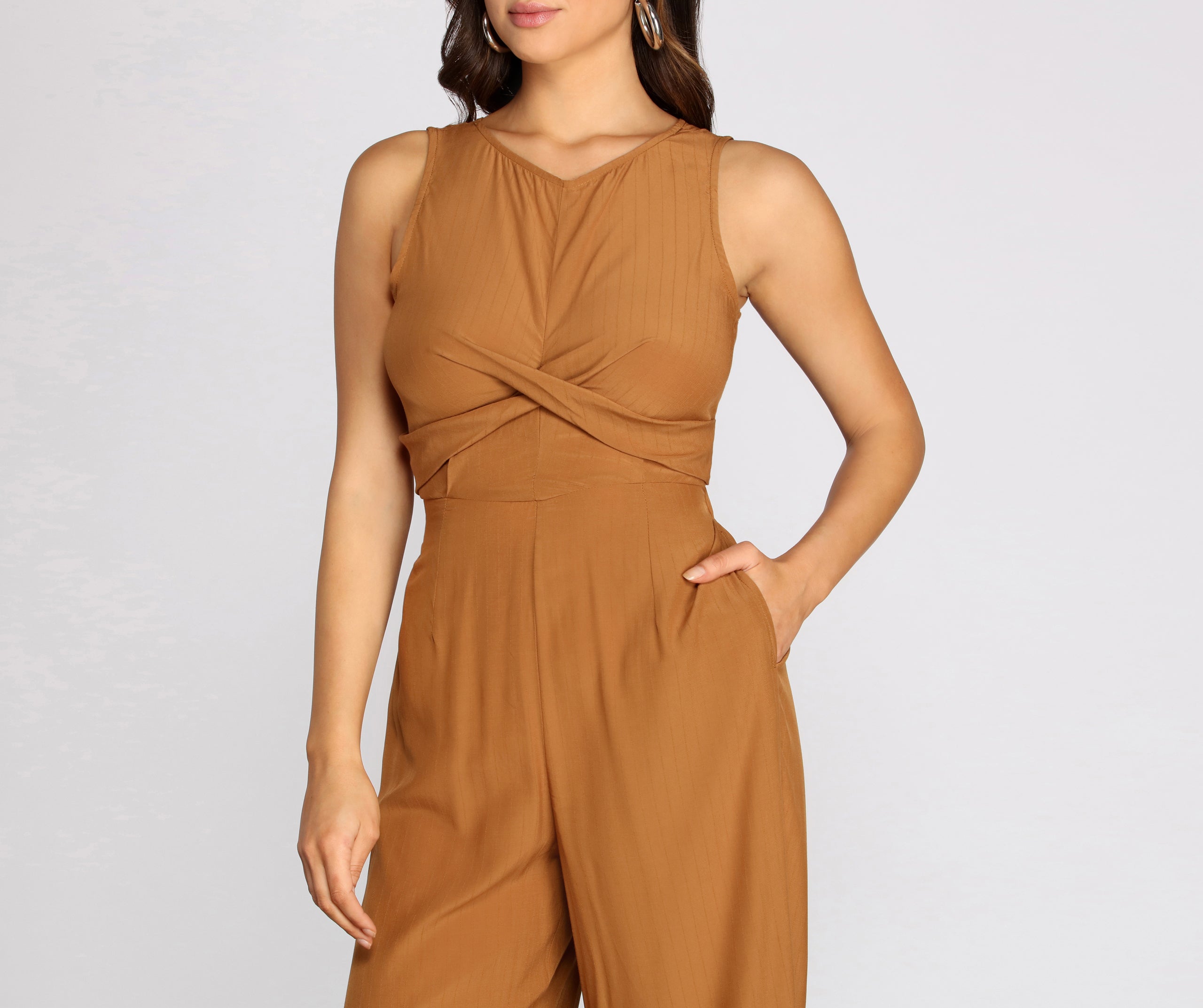 Twist Front Tie Back Jumpsuit