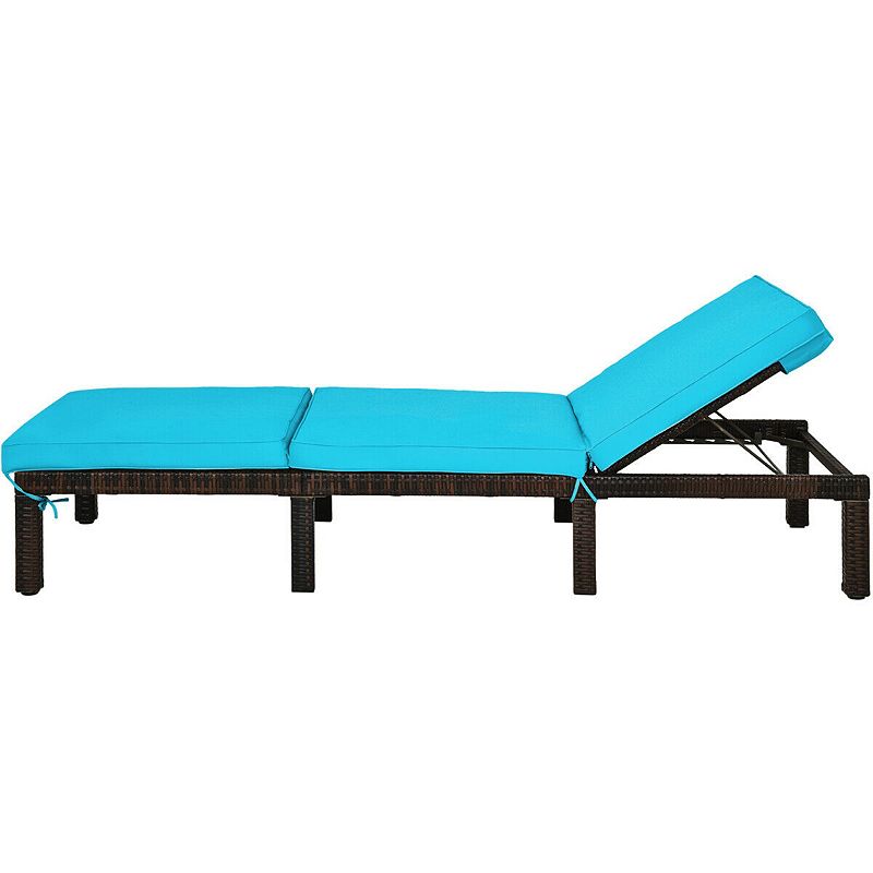 Paito Wicker Chaise Lounger with Adjustable Backrest