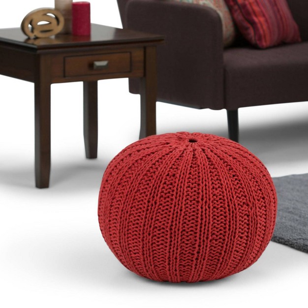 Grandville Hand Knit Round Pouf Wyndenhall