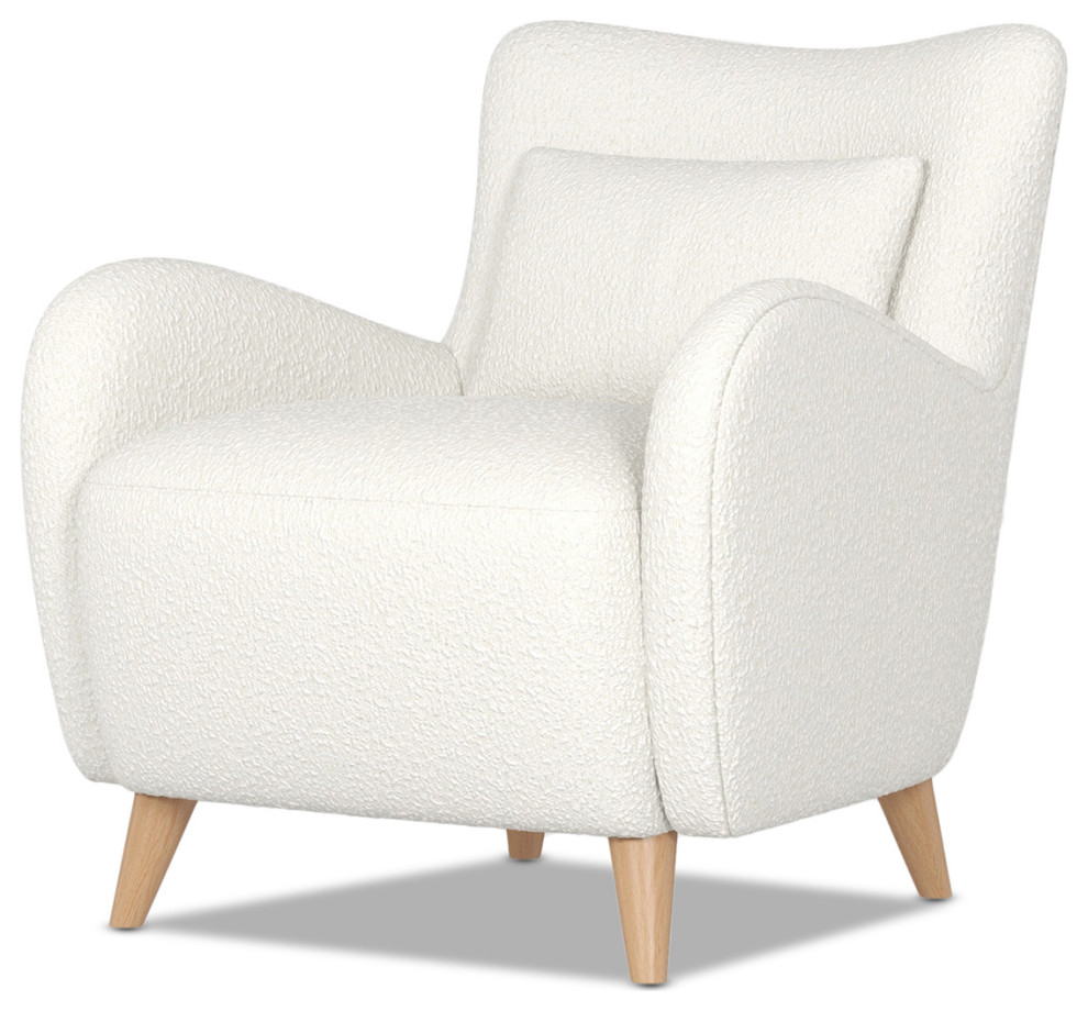 Lune Curved Arm Accent Chair with Lumbar Pillow   Midcentury   Armchairs And Accent Chairs   by Jennifer Taylor Home  Houzz