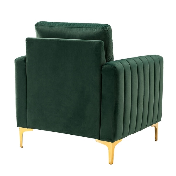 Ganymedes Contemporary Velvet Accent Arm Chair with Golden Legs Set Of 2 by HULALA HOME