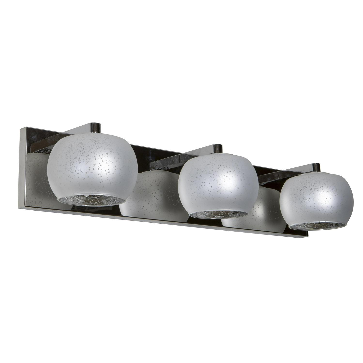 Decor Therapy Jennings 3 Light Globe Shade Vanity Light， Silver