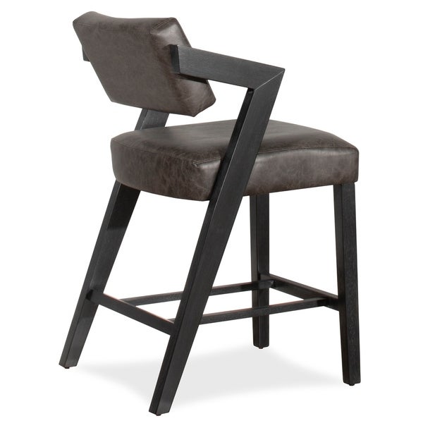 Strick and Bolton Kendrick Black-washed Fabric/ Wood Counter Stool