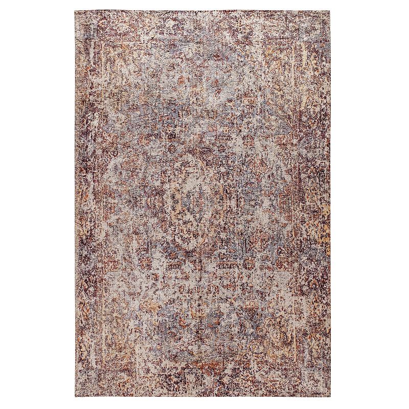 Merrick Lane 5' x 7' Distressed Old English Style Artisan Traditional Rug in Red