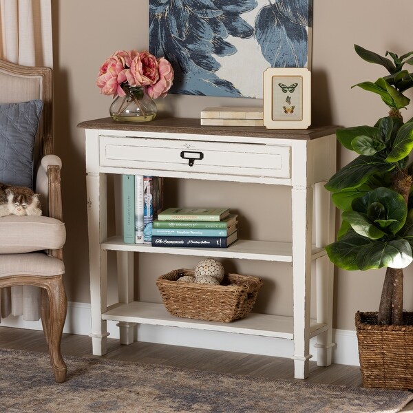 The Gray Barn Mead Grove French Accent White Console Table