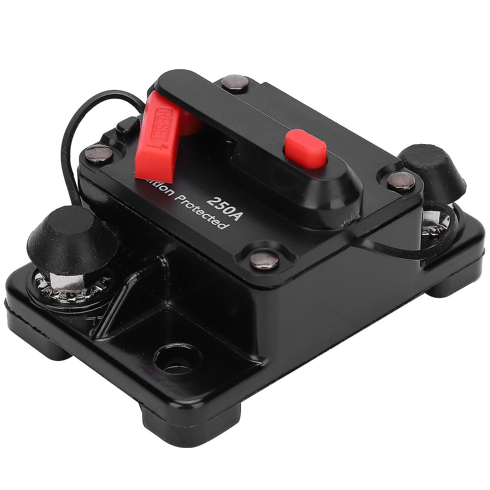 Circuit Breaker Auto Reset Fuse Holder Copper Waterproof Automatic Switch Red DC12‑42V250A