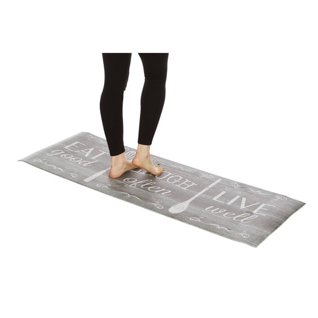 X 19 quot Eat Laugh Live Kitchen Runner Rug J amp v Textiles