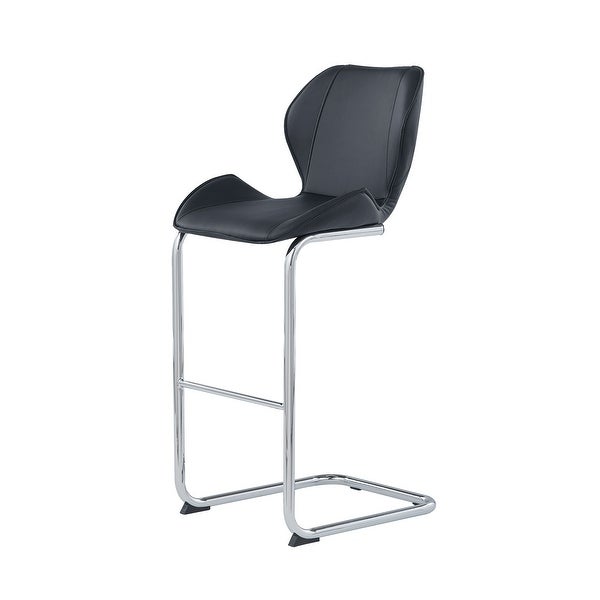 Global Furniture Black Pu Curved Bar Stool - N/A