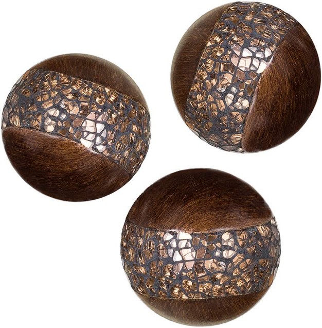 Creative Scents Schonwerk Decorative Orbs Set Of 3 Brown