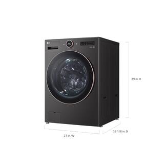 LG 5.0 cu.ft. Ultra Large Front Load Washer with TurboWash360 TurboSteam and WiFi Connectivity in Black Steel WM6500HBA