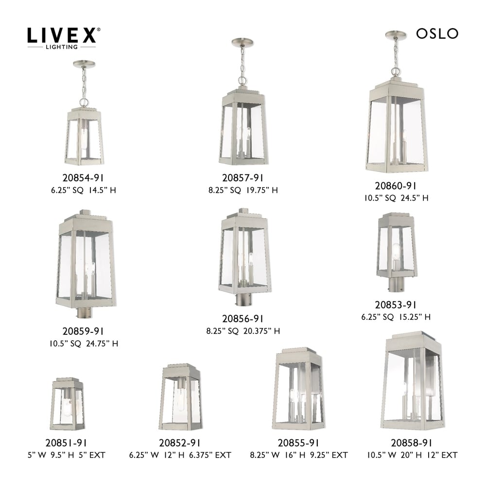 Livex Lighting Oslo 3 Light Outdoor Post Top Lantern   8.25\